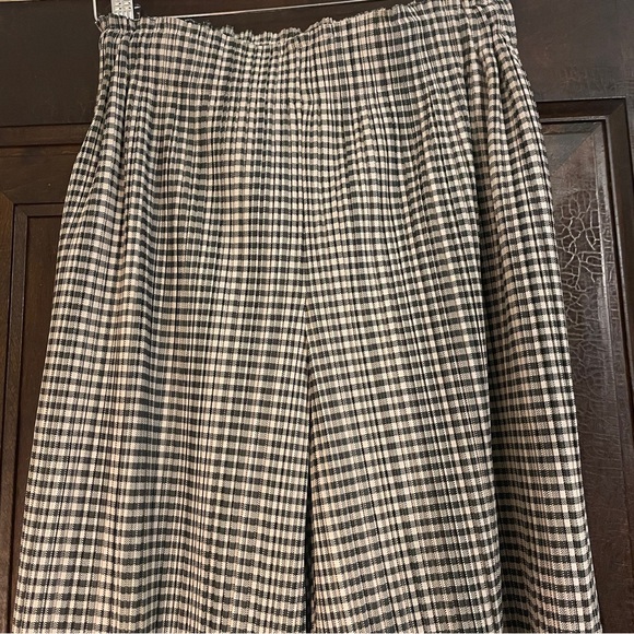 Issey Miyake PLEATS PLEASE gingham check pleated crop wide leg pants size 4 - Picture 5 of 10